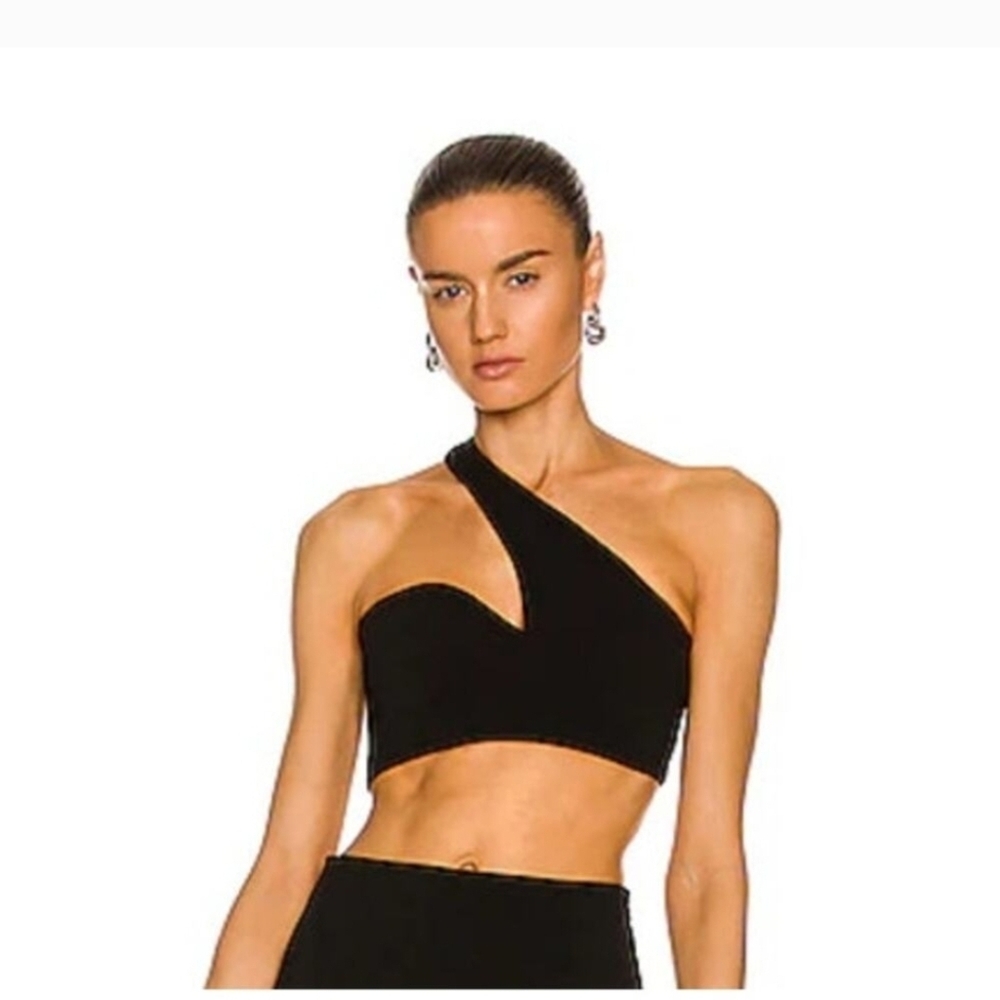 Monot Elegant Black One-Shoulder Top 0